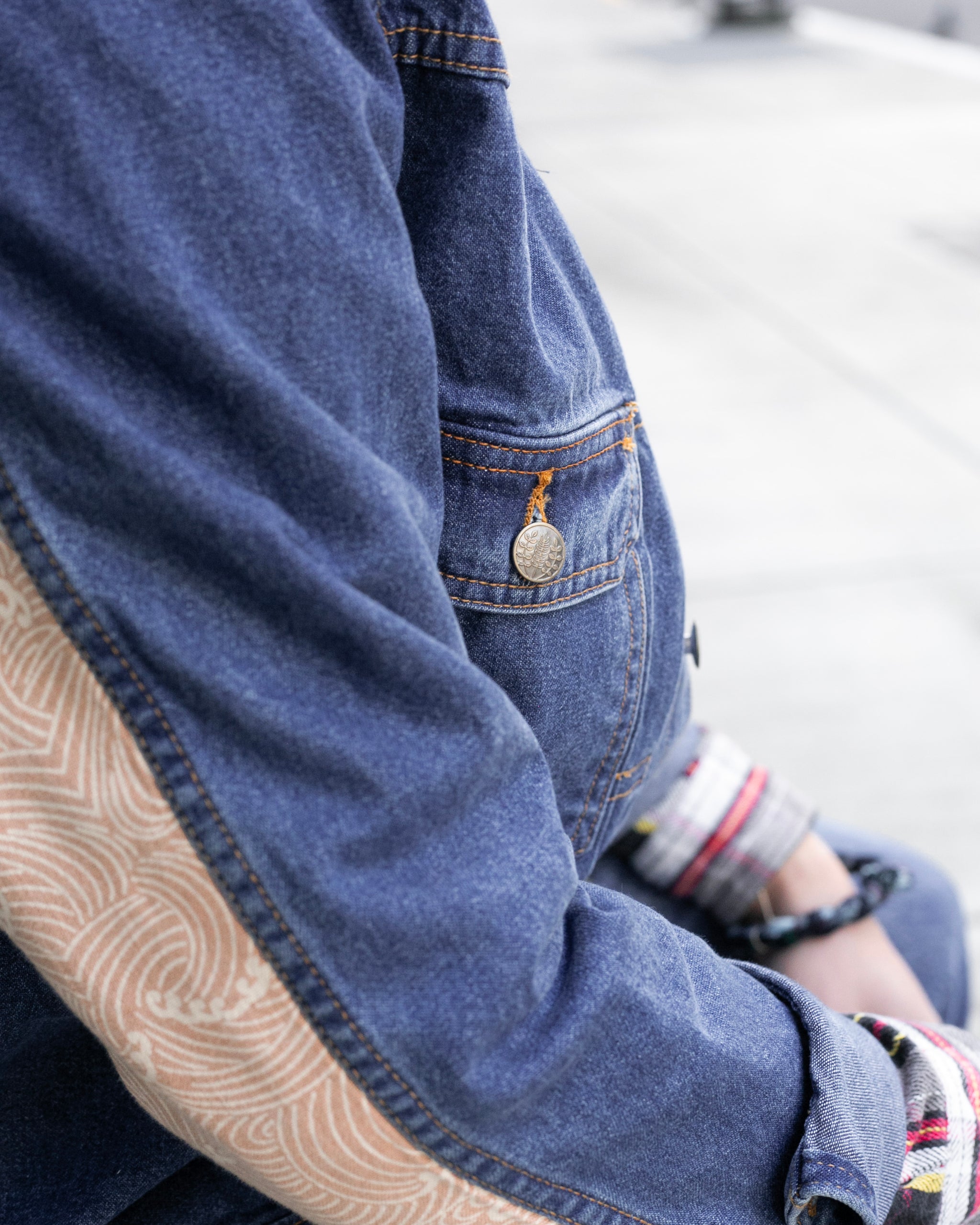 Kiriko Original Type II Denim Trucker Jacket, Trimmed with Patched