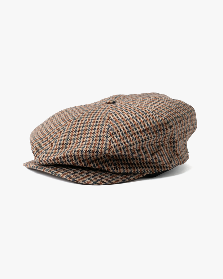 Newsboy Cap, Brixton, Brood, Plaid Herringbone, Sand and Blue