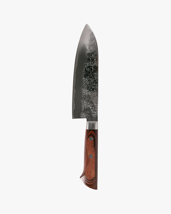 Japanese Knife, Satake Cutlery, Santoku Knife, Clad Steel, Nashiji, Laminated Wood Handle, 170mm