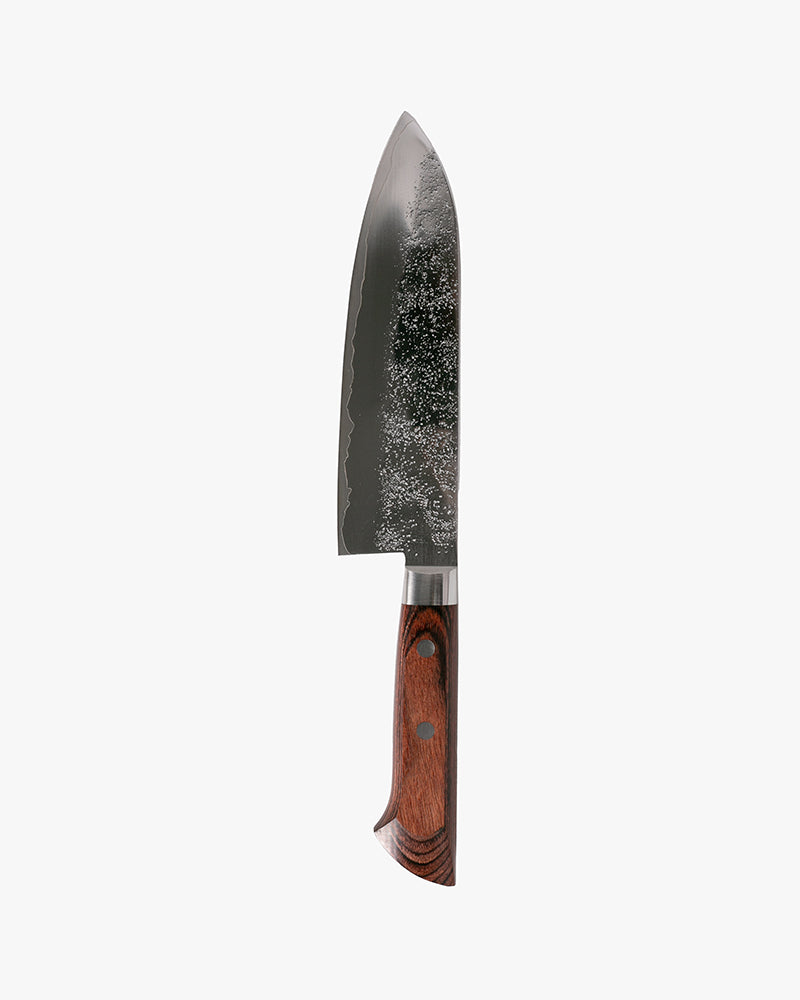 Japanese Knife, Satake Cutlery, Santoku Knife, Clad Steel, Nashiji, Laminated Wood Handle, 170mm