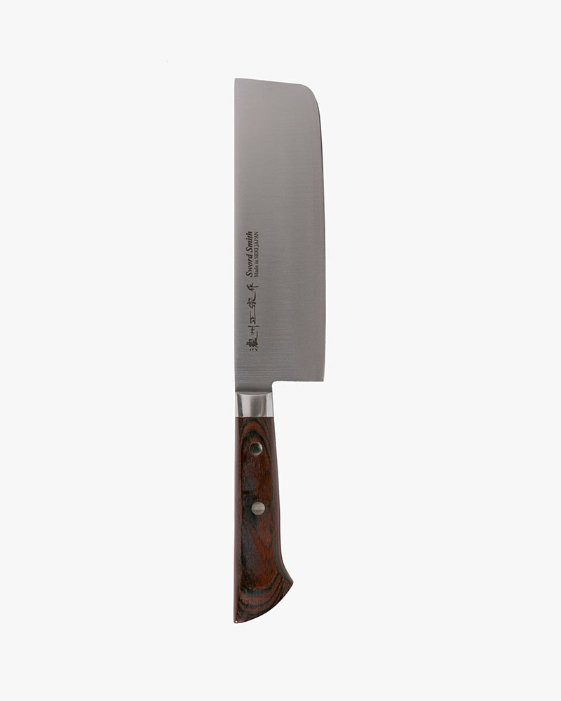 Japanese Knife, Satake Cutlery, Nakiri Knife, Clad Steel, Hakushi, Laminated Wood Handle, 170mm