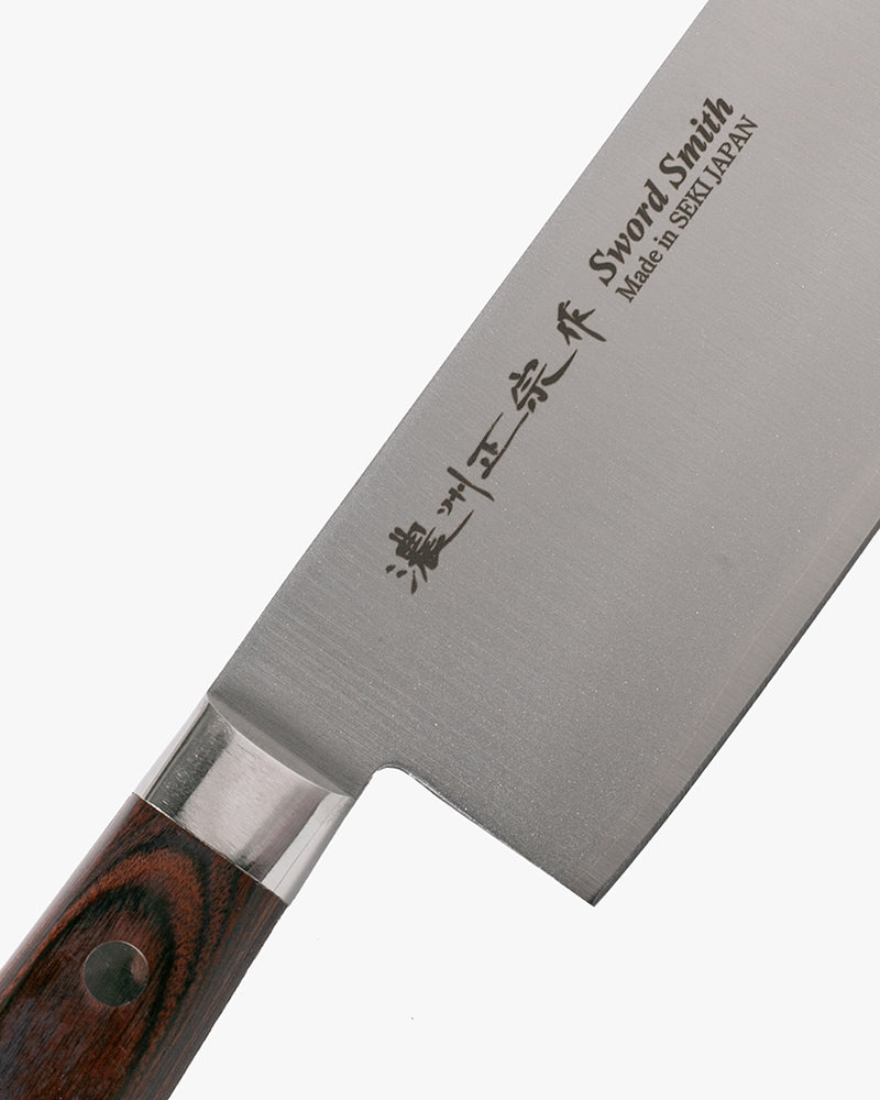 Japanese Knife, Satake Cutlery, Nakiri Knife, Clad Steel, Hakushi, Laminated Wood Handle, 170mm