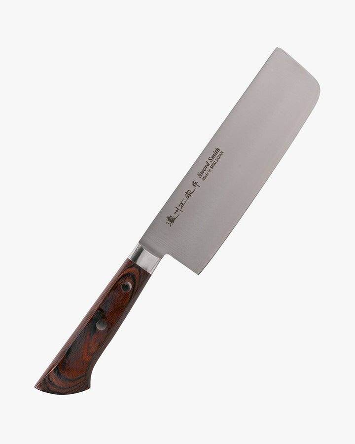 Japanese Knife, Satake Cutlery, Nakiri Knife, Clad Steel, Hakushi, Laminated Wood Handle, 170mm