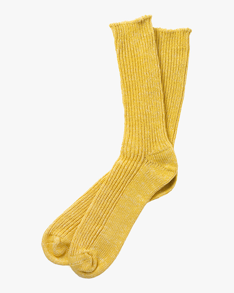 Knitwin, Crew Socks, Hemp Cotton Ribbed, Boston Vintage Yellow