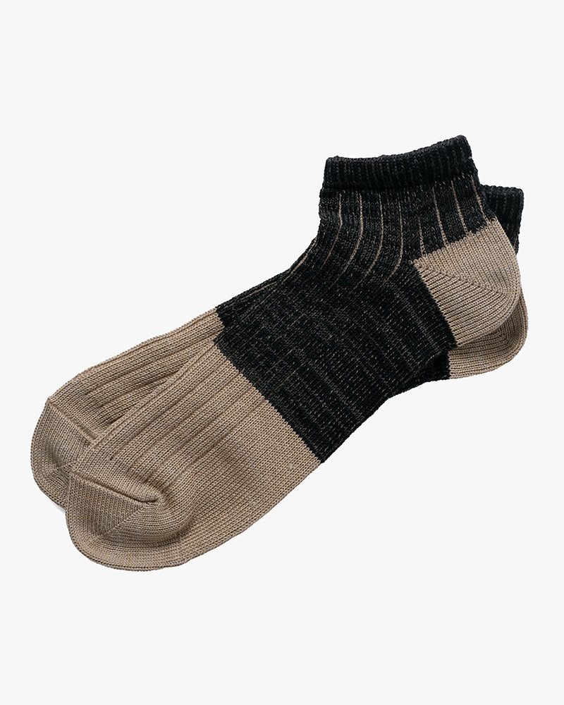 Knitwin, Ankle Socks, Linen and Cotton, Oslo Charcoal