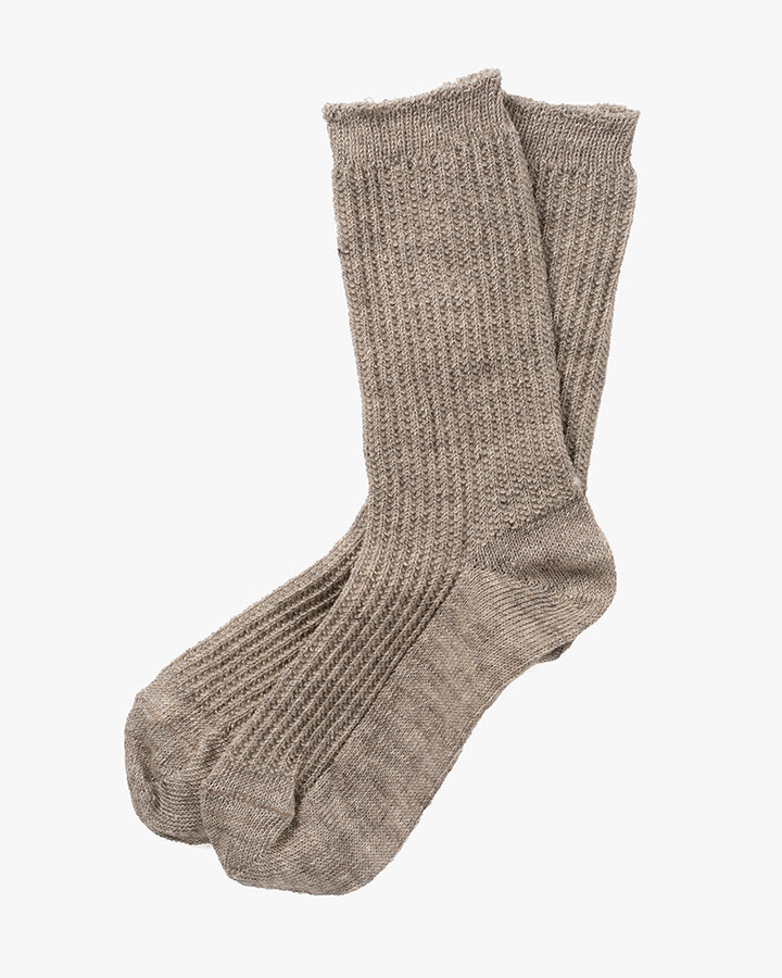 Knitwin, Crew Socks, Memeri White Brown