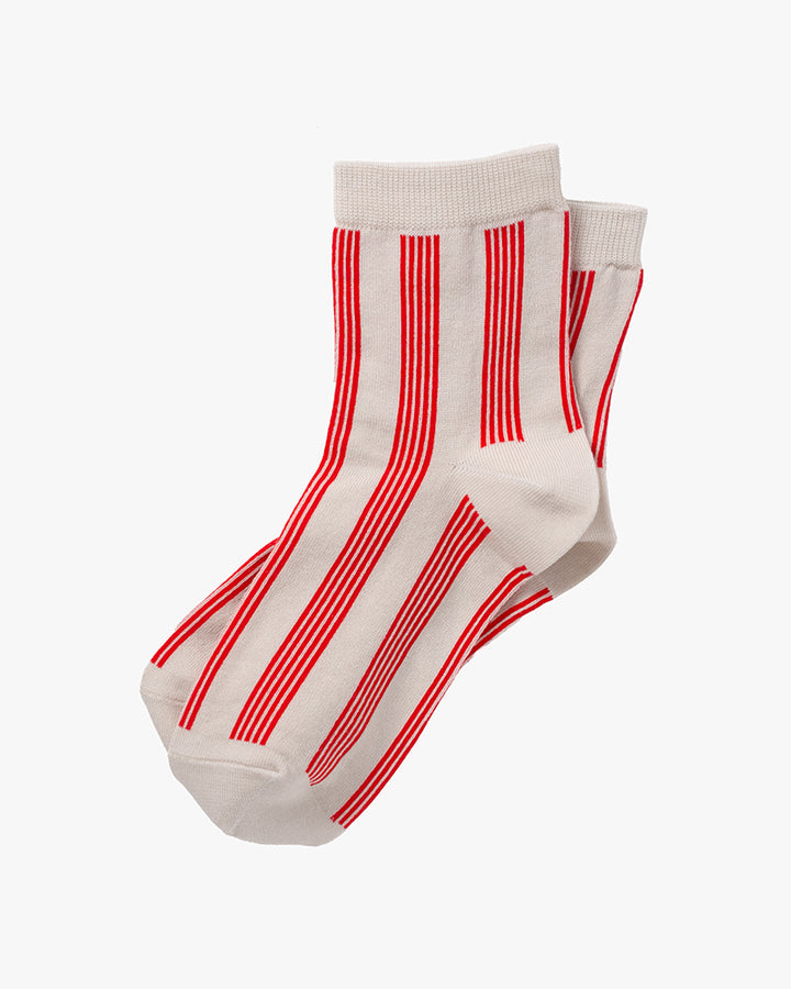 Knitwin, Crew Socks, Memeri Striped Red