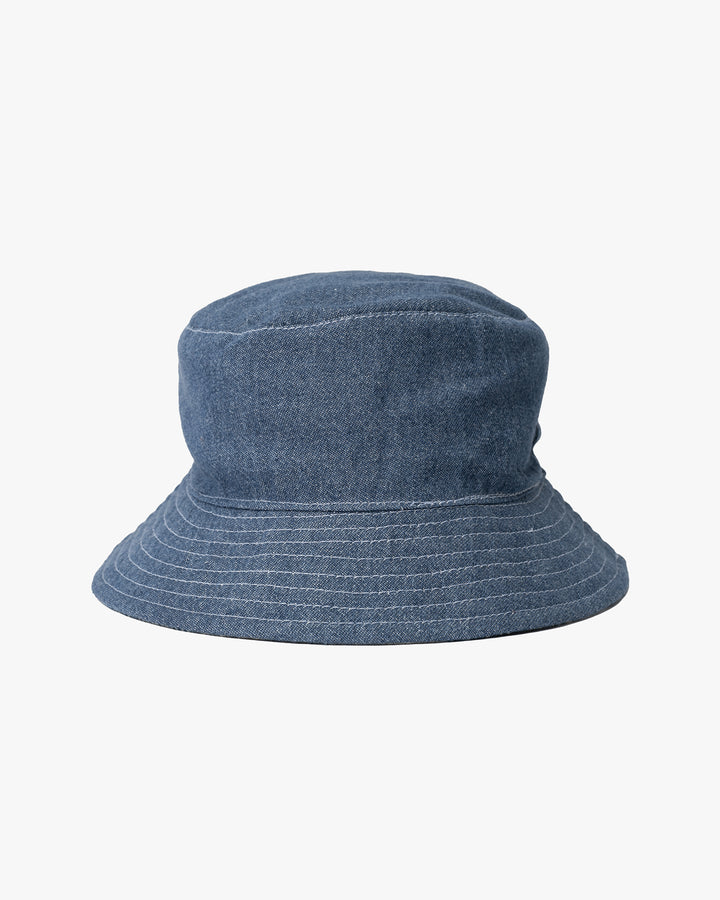 Kiriko Original Indigo Bucket Hat, Reversible, Small indigo Patch Work Style Denim