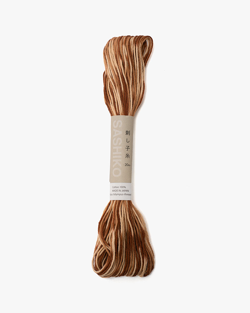 Sashiko Thread, 22 Yards, Multi Color, Brown