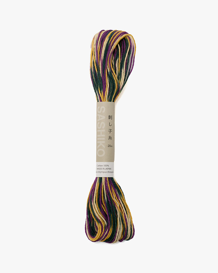 Sashiko Thread, Multi Color,  Purple Yellow
