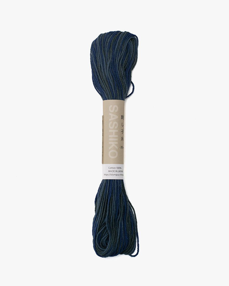 Sashiko Thread, 22 Yards, Multi Color, Variegated Blues