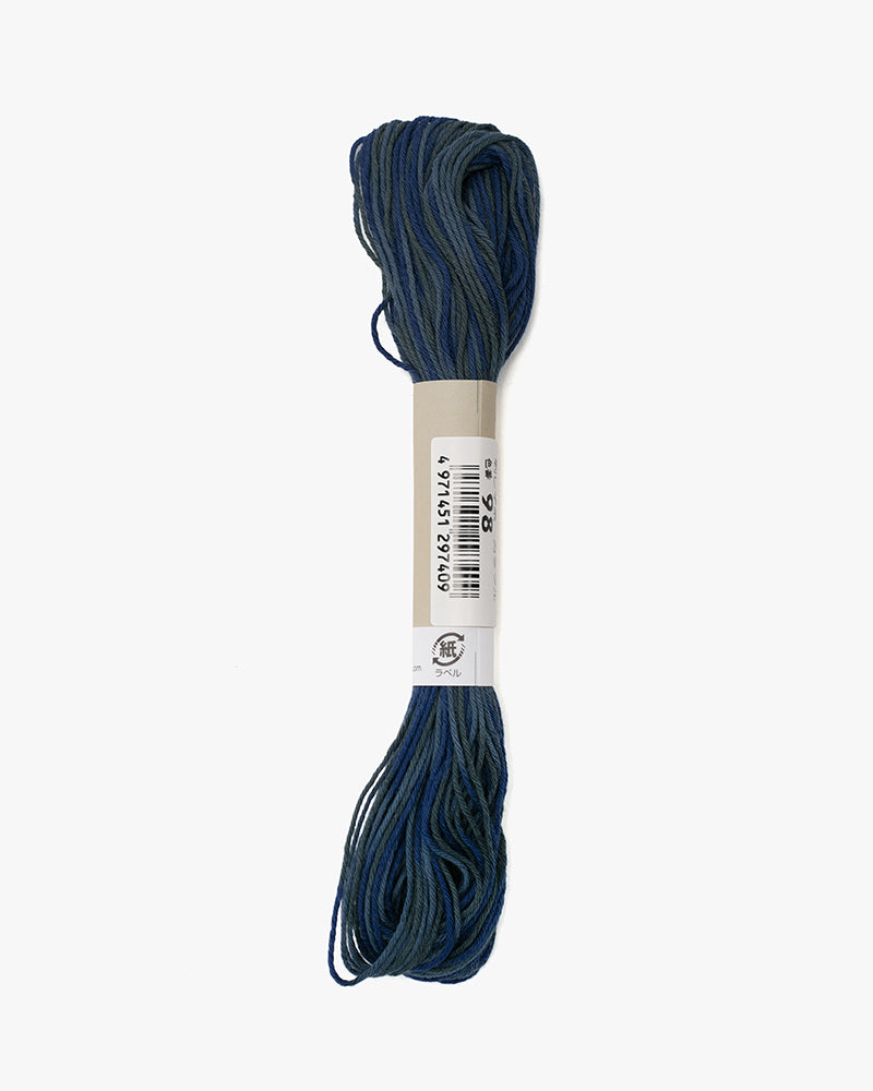 Sashiko Thread, 22 Yards, Multi Color, Variegated Blues