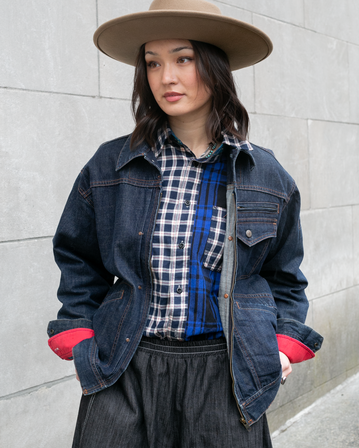 Japanese Repro Denim Jacket, Sekaifuji, Utility Pocket Details - XL
