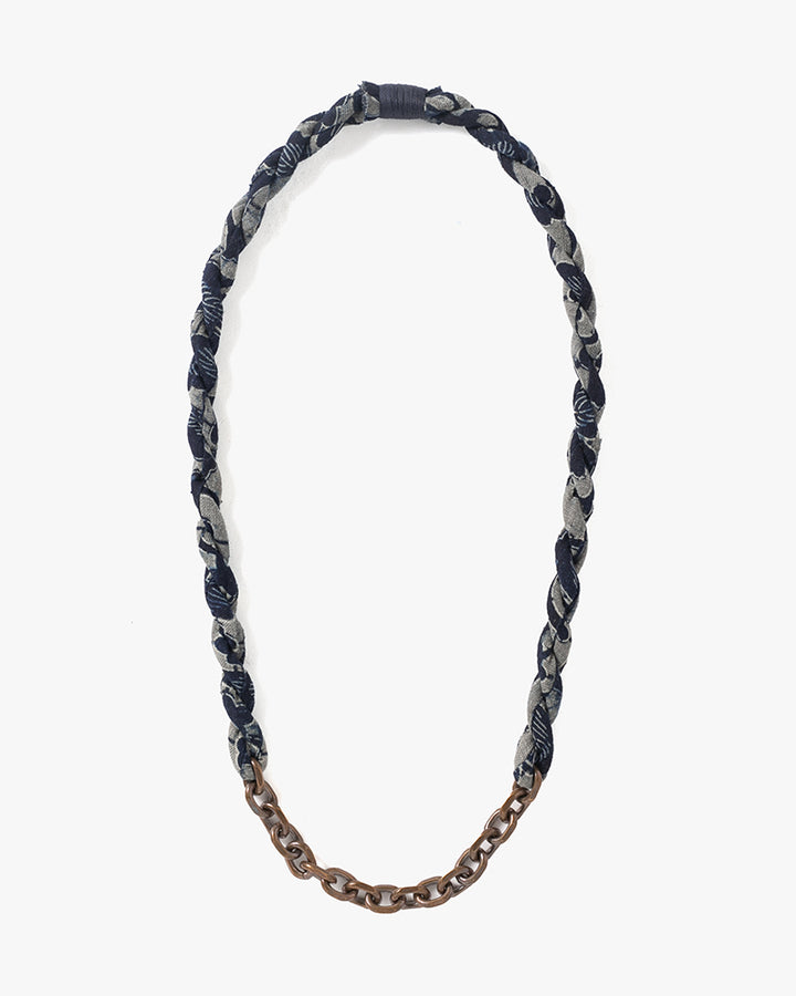 Boet x Kiriko Necklace, Two Tone with Indigo and Grey Katazome