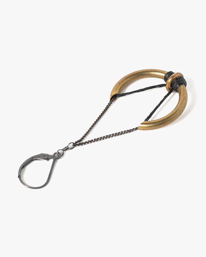 Boet Earrings, Ozarc, Brass and Black