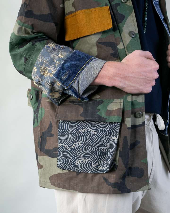 Kiriko Custom Military Jacket, Camo Patched, Yellow Pocket and Nami