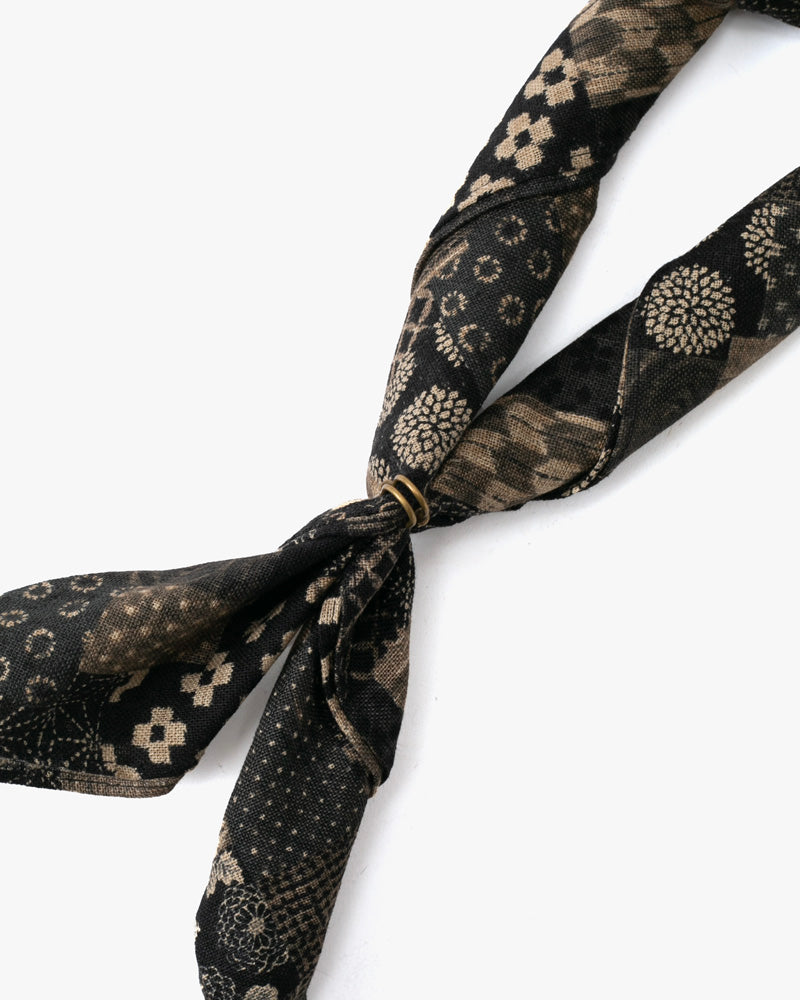 Kiriko Original Bandana, Classic, Small Charcoal Patchwork Style
