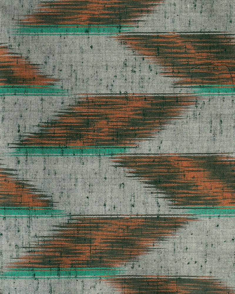 Kiriko Original Pillow, Orange and Teal Kasuri