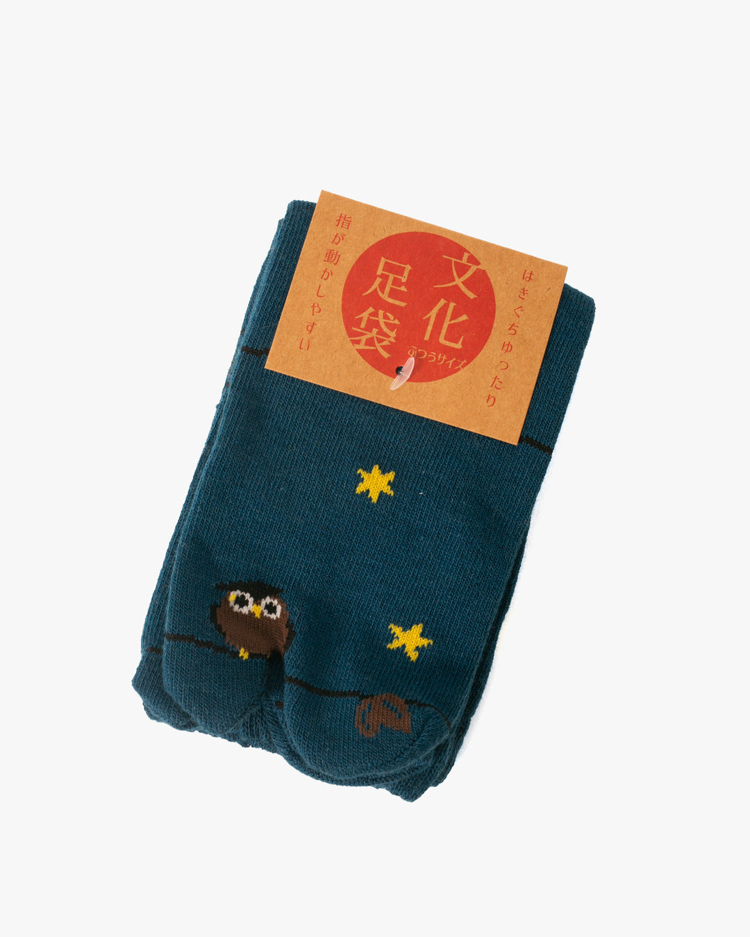 Kurochiku, Tabi Socks, Crew, Navy Owl and Stars- S/M