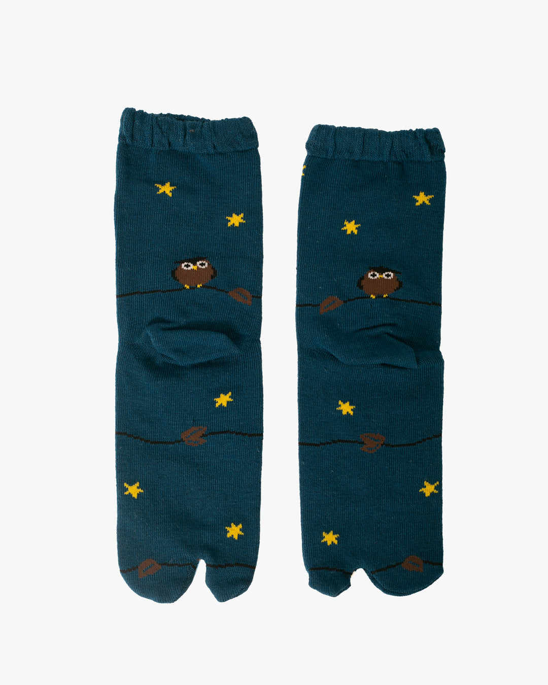 Kurochiku, Tabi Socks, Crew, Navy Owl and Stars- S/M
