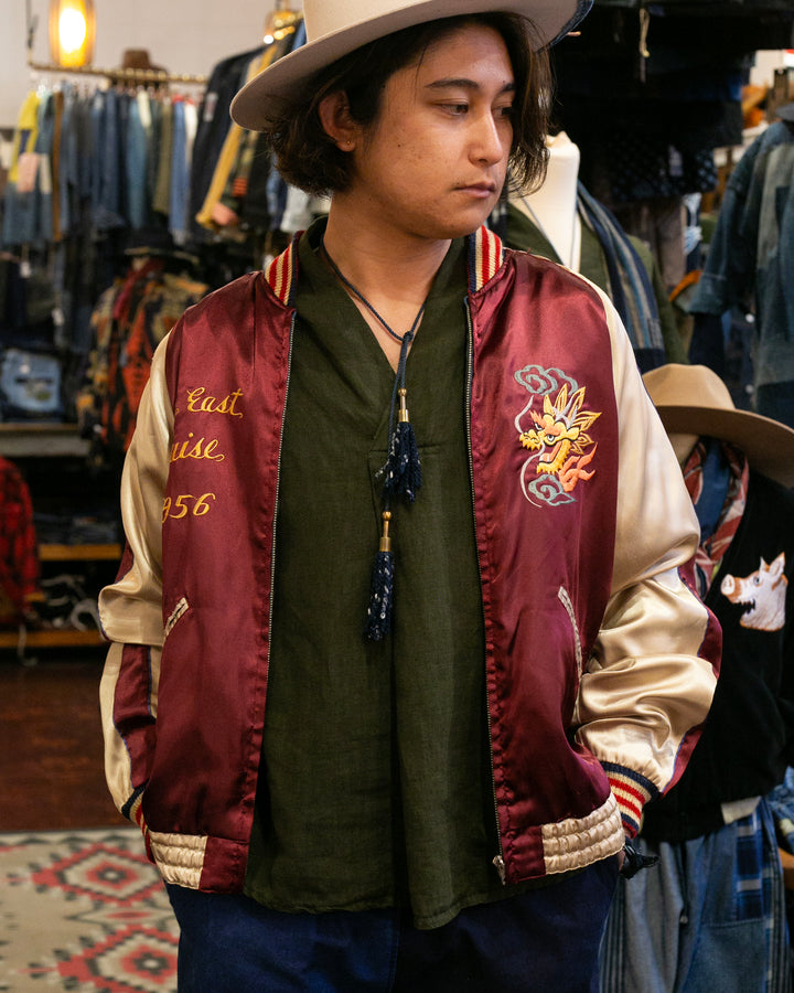 Japanese Repro Souvenir Jacket, Reversible, L, Black with Tiger