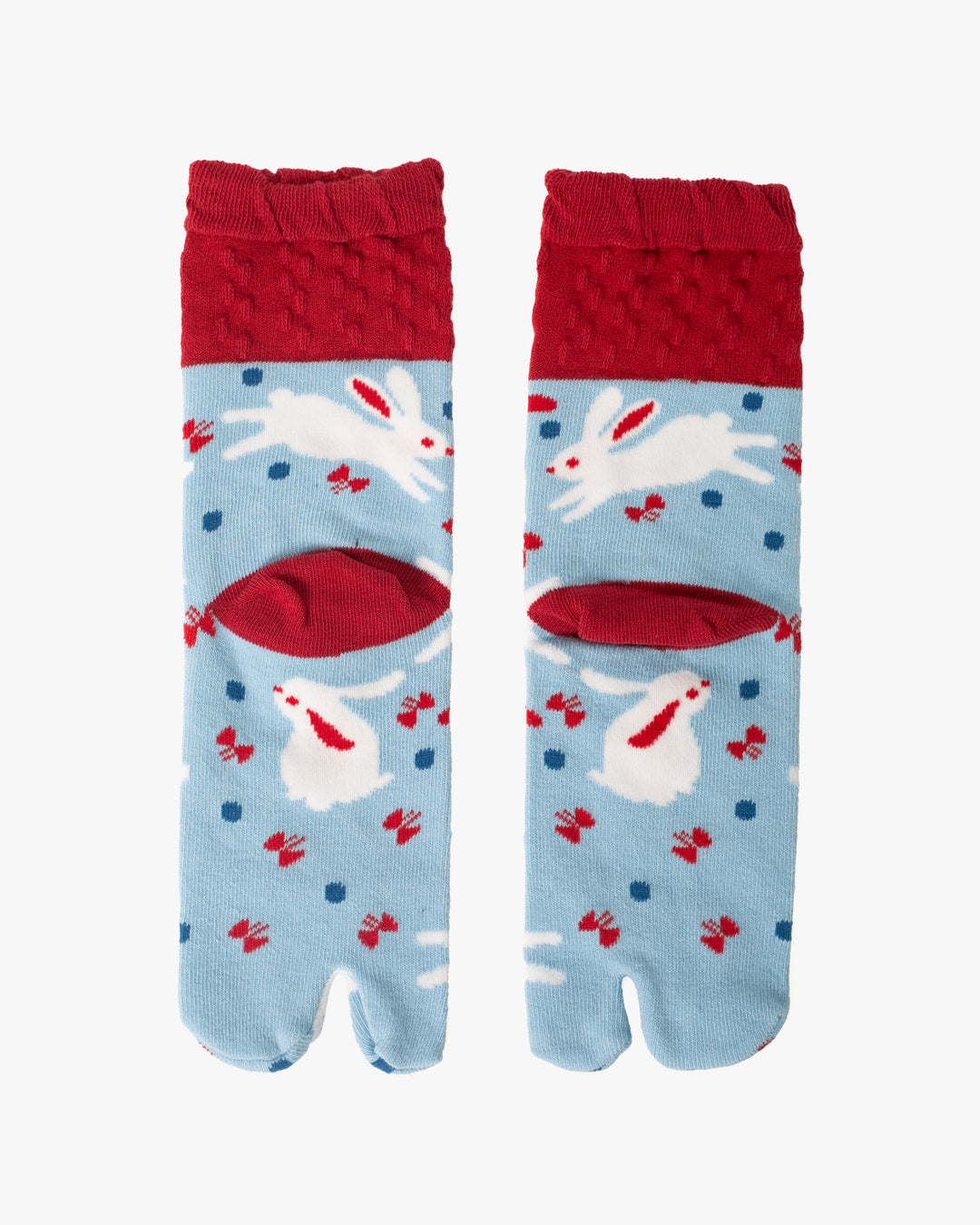 Kurochiku, Tabi Socks, Crew, Blue with White Usagi- S/M