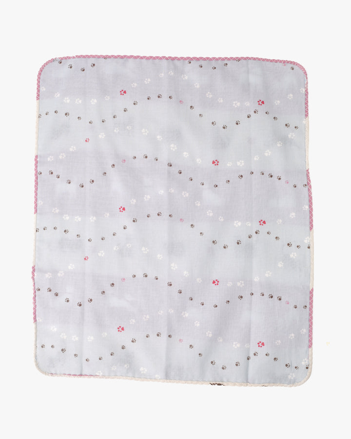 Kurochiku, Two-Sided Cotton Handkerchief, Cats and Dogs Striped
