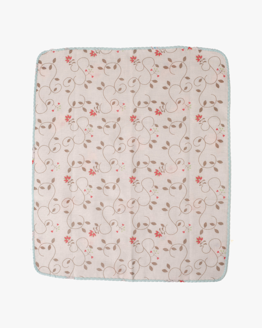 Kurochiku, Two-Sided Cotton Handkerchief, Light Blue with Elephants