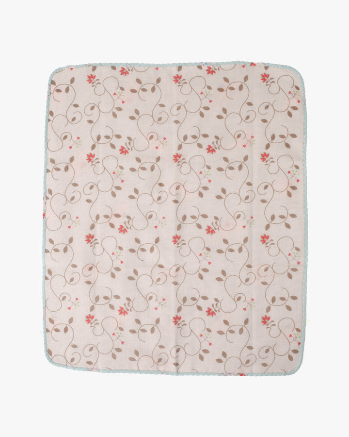 Kurochiku, Two-Sided Cotton Handkerchief, Light Blue with Elephants