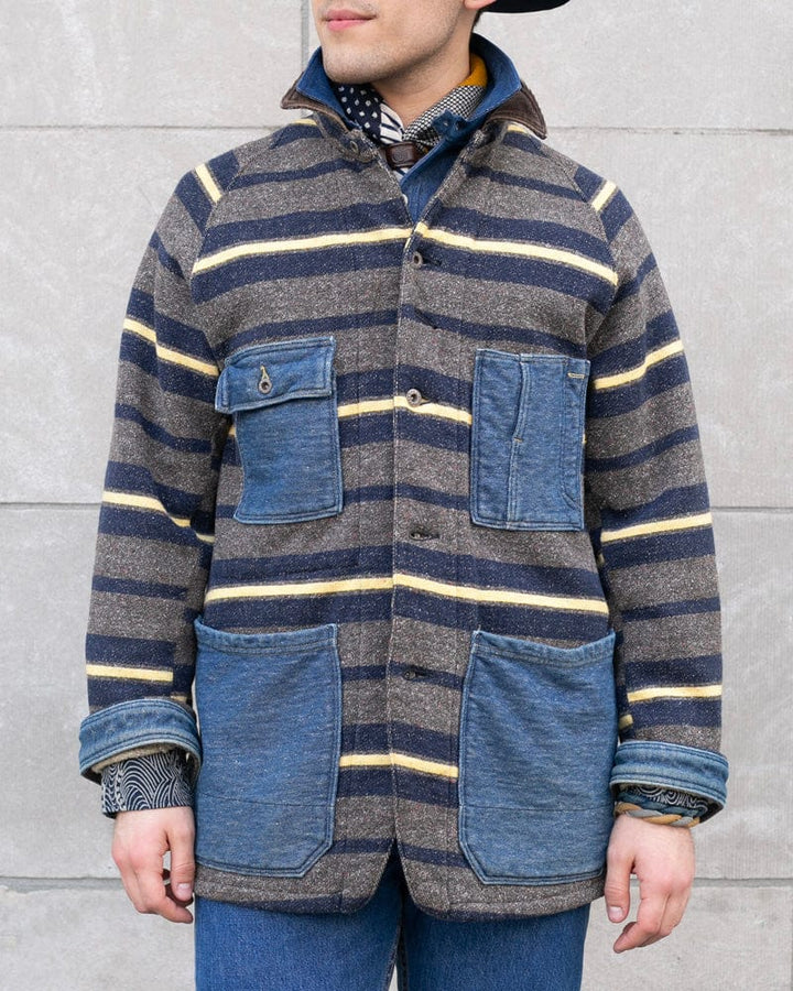 Japanese Repro Coverall, Kapital Brand, Striped with Denim Details - L