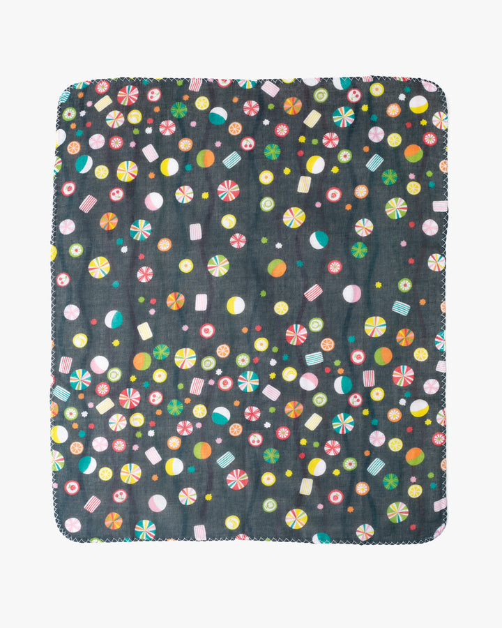 Kurochiku, Two-Sided Cotton Handkerchief, Fruit Candy and Multi-Color Tatewaku