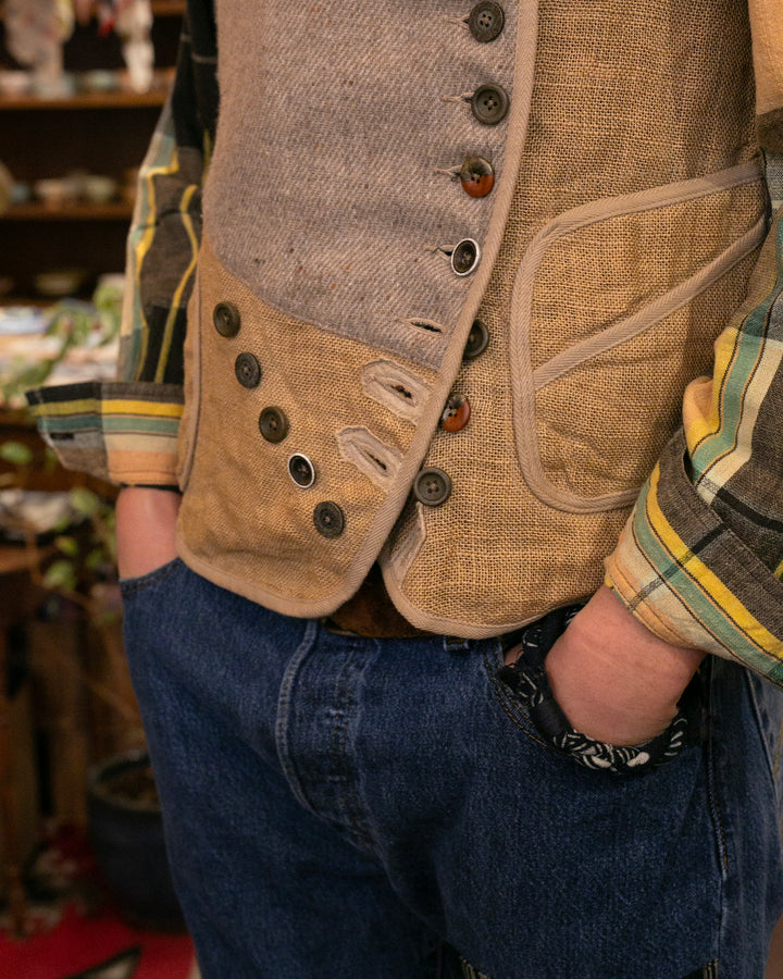 Japanese Repro Vest, L, Kapital, Beige