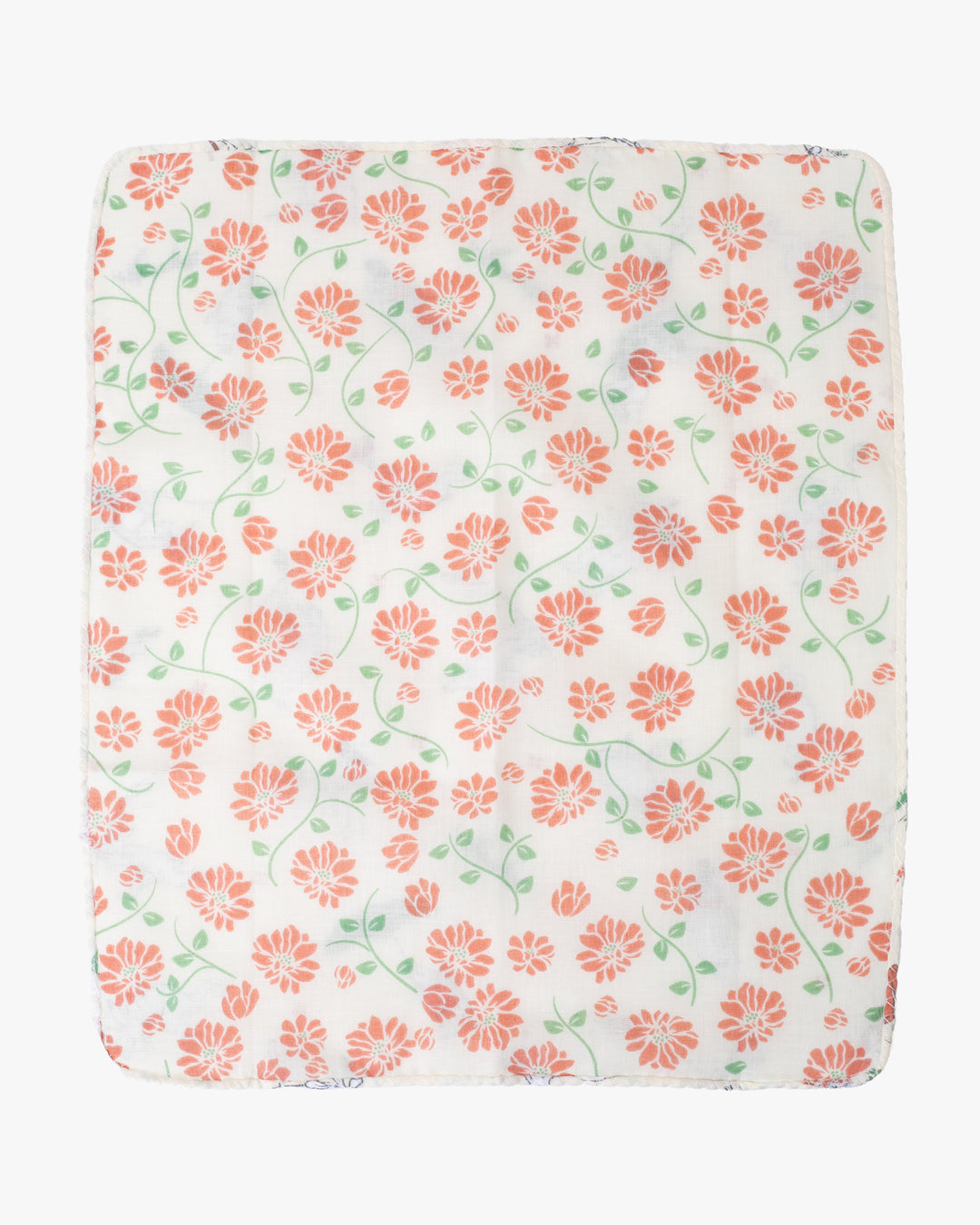Kurochiku, Two-Sided Cotton Handkerchief, Choju-Giga and Orange Floral