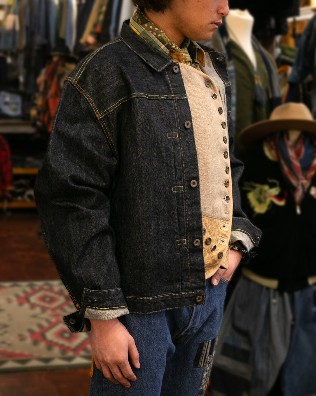 Japanese Repro Type I Trucker Jacket, L, Kapital, Denim