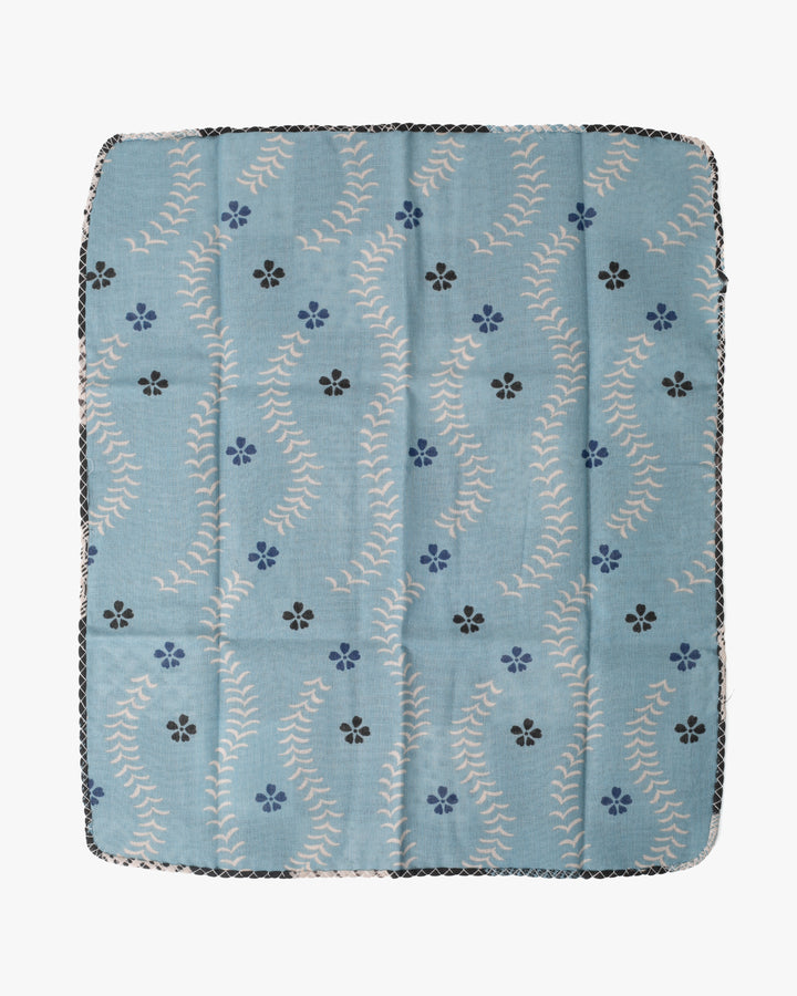 Kurochiku, Two-Sided Cotton Handkerchief, Blue and Charcoal Multi-Pattern Ichimatsu