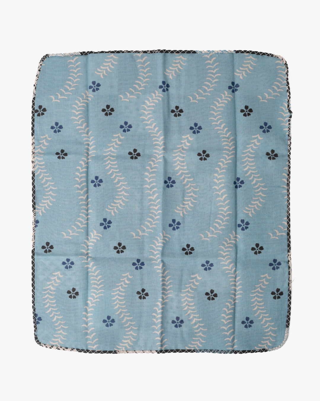 Kurochiku, Two-Sided Cotton Handkerchief, Blue and Charcoal Multi-Pattern Ichimatsu