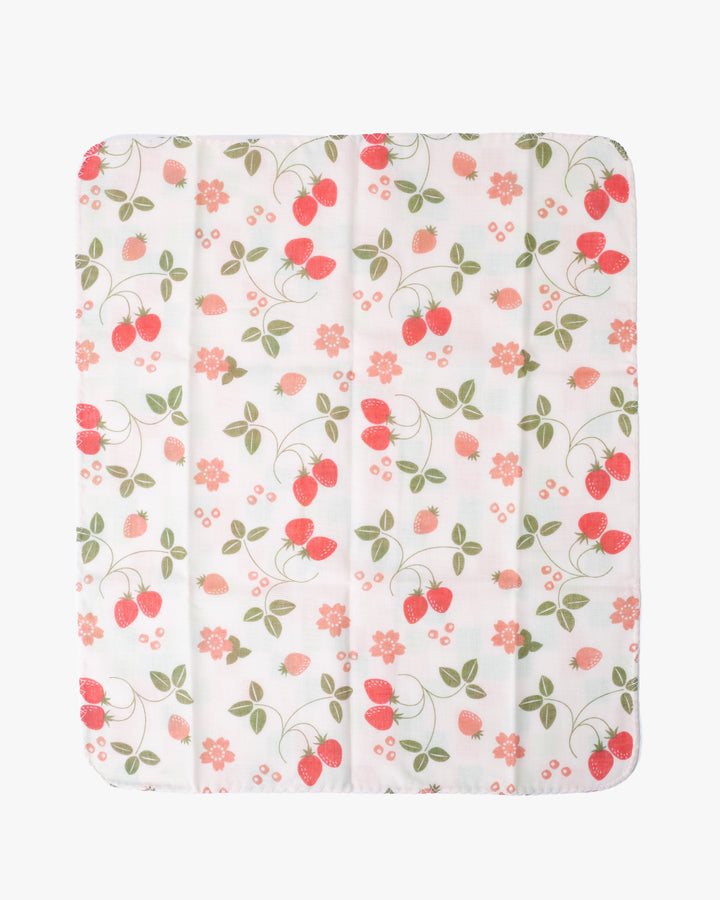 Kurochiku, Two-Sided Cotton Handkerchief, Strawberry
