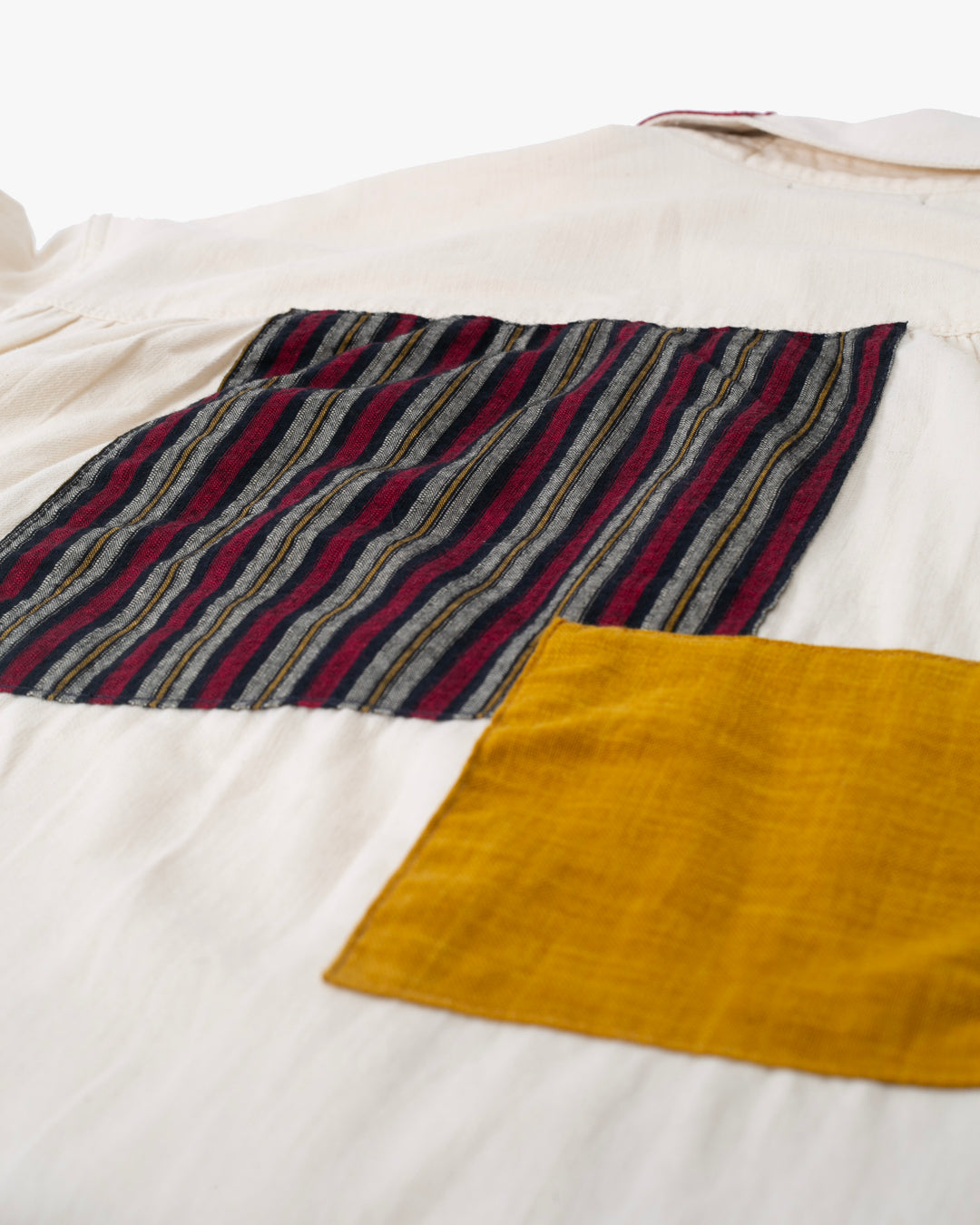 Kiriko Custom Patched Lee Shirt Dress, Cream