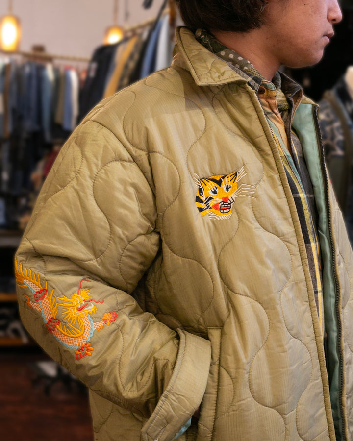 Japanese Repro Jacket, XXL, Houston &amp; Inc., Light Green with Tiger