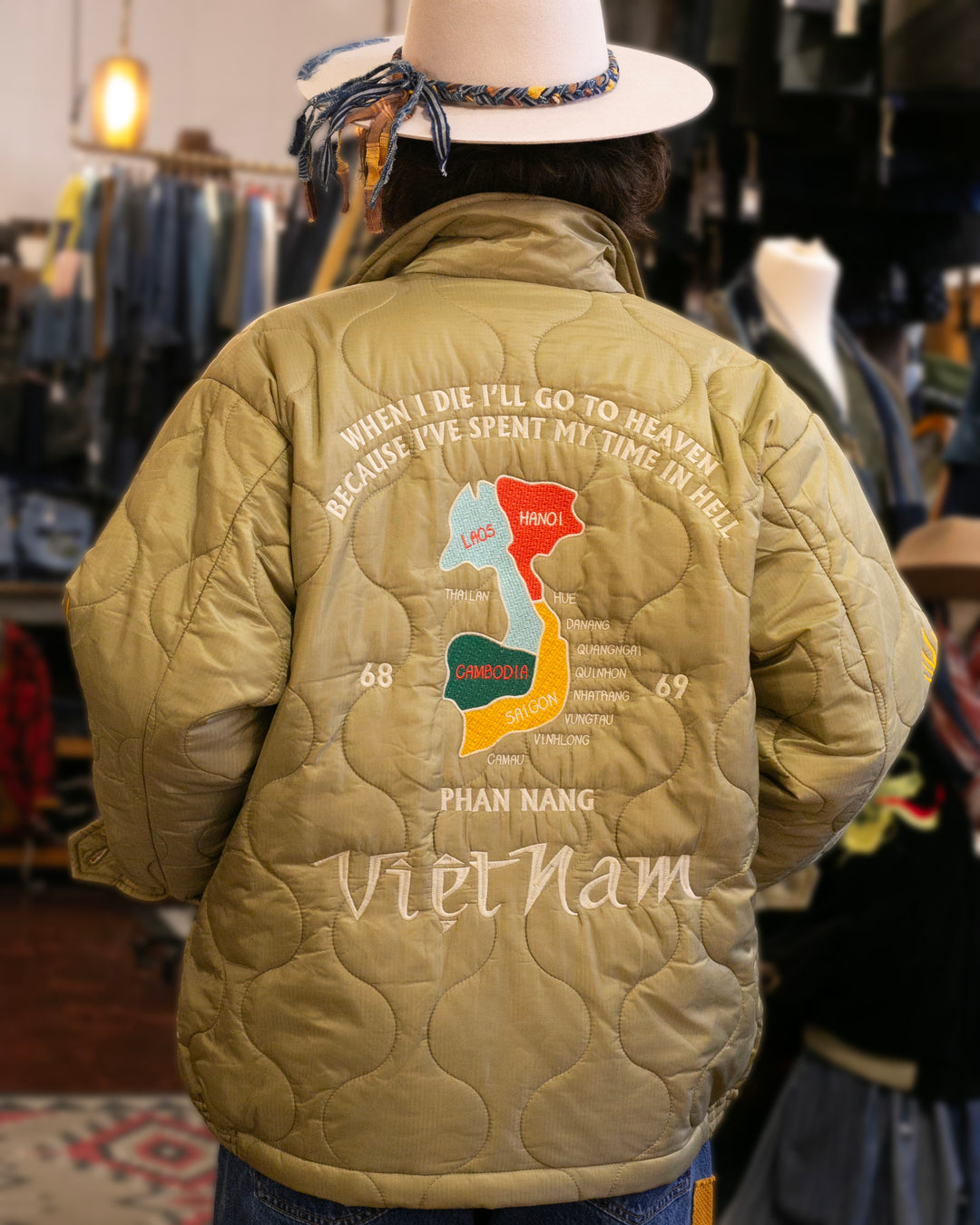 Japanese Repro Jacket, XXL, Houston &amp; Inc., Light Green with Tiger