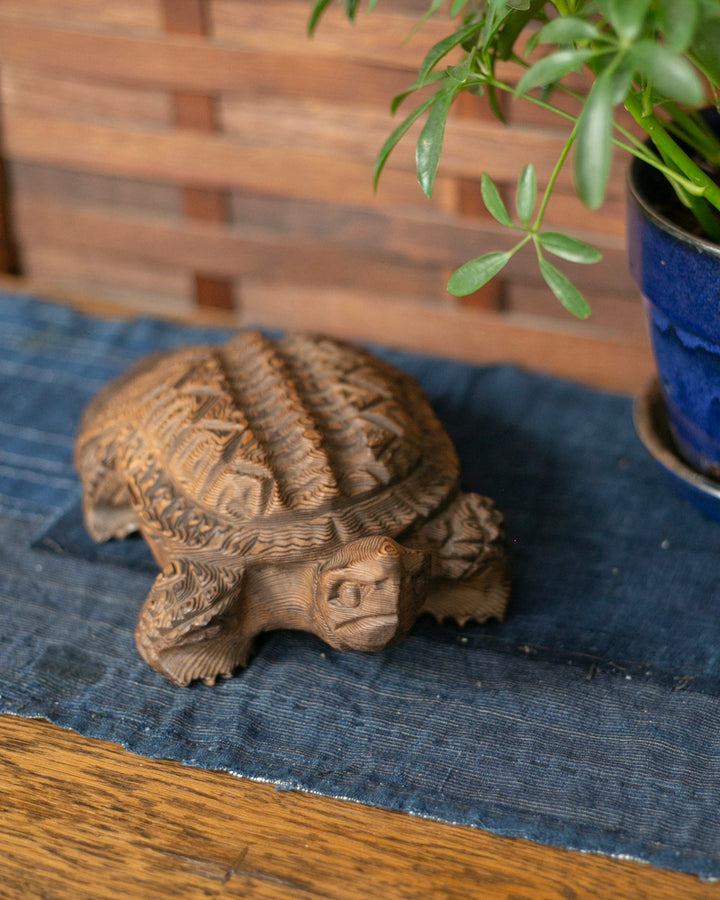 Vintage Wooden Figuring, Hand Curved Turtle