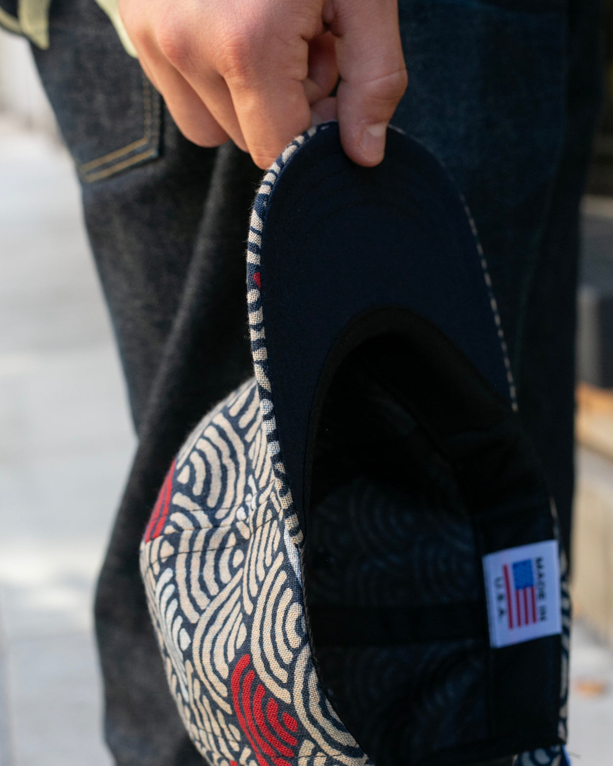 Kiriko Original Cap, 6-Panel Indigo Seigaiha with Solid Indigo Underbill