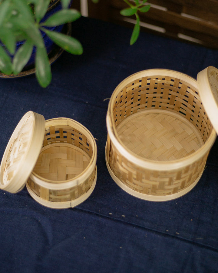 Kokoro Original, Woven Circular Bamboo Basket