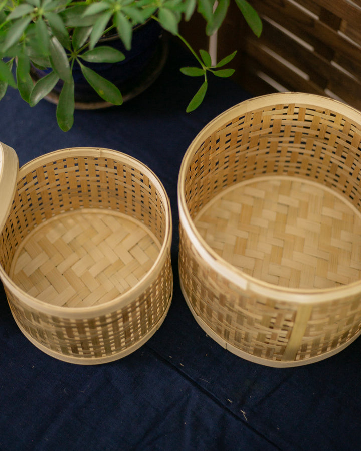 Kokoro Original, Woven Circular Bamboo Basket