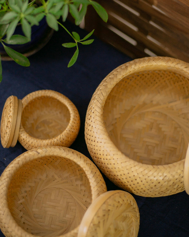 Kokoro Original, Woven Rounded Bamboo Basket