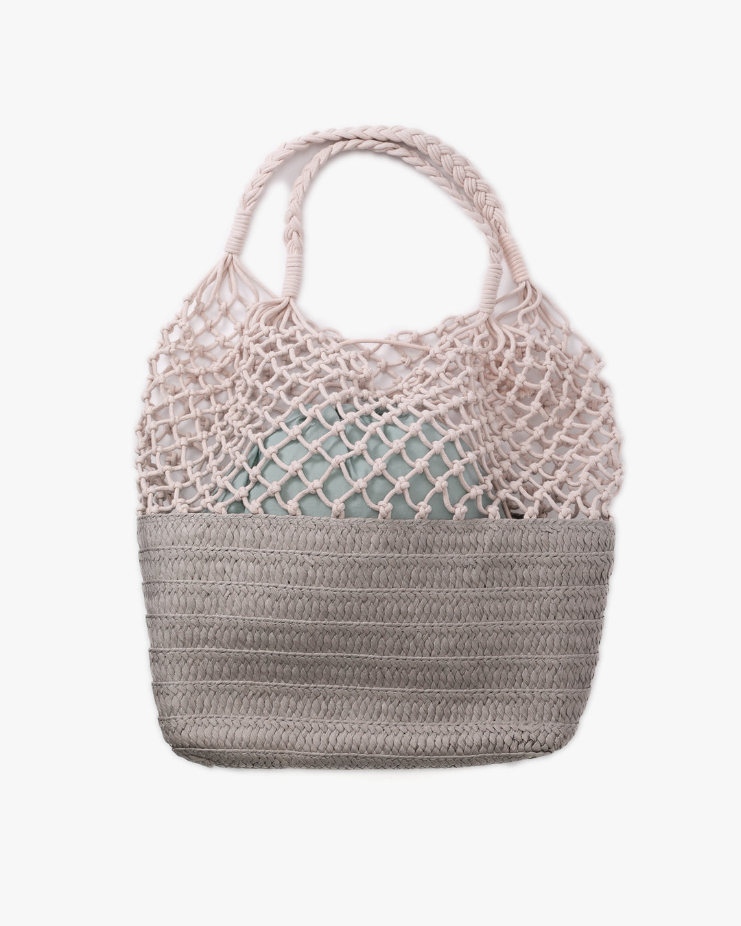 Trellis Tote Bag, Bisque, Gray