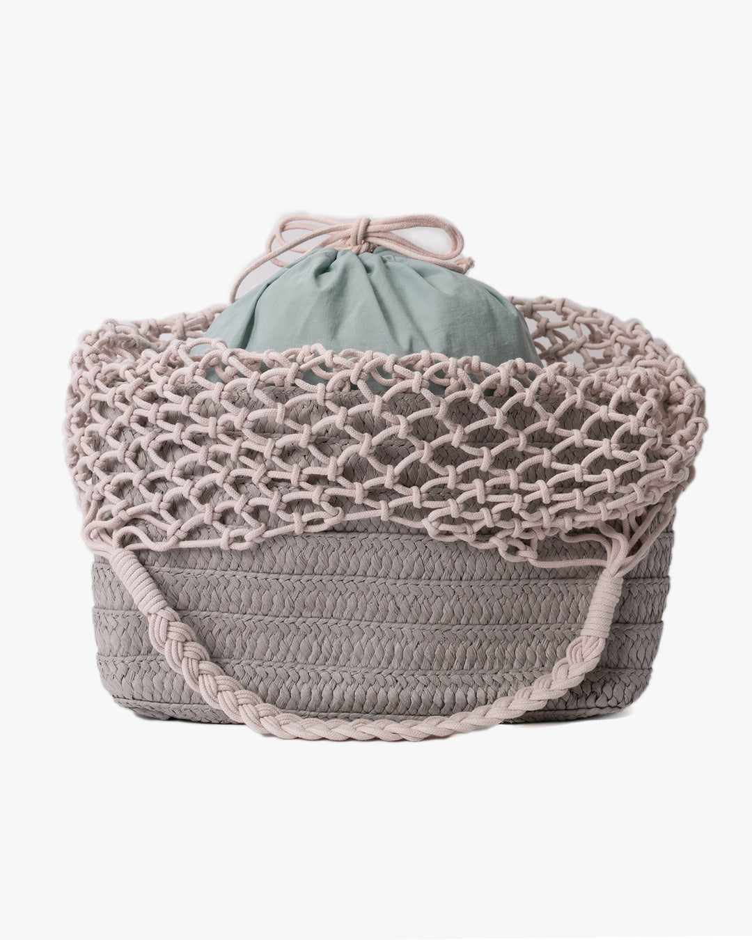 Trellis Tote Bag, Bisque, Gray