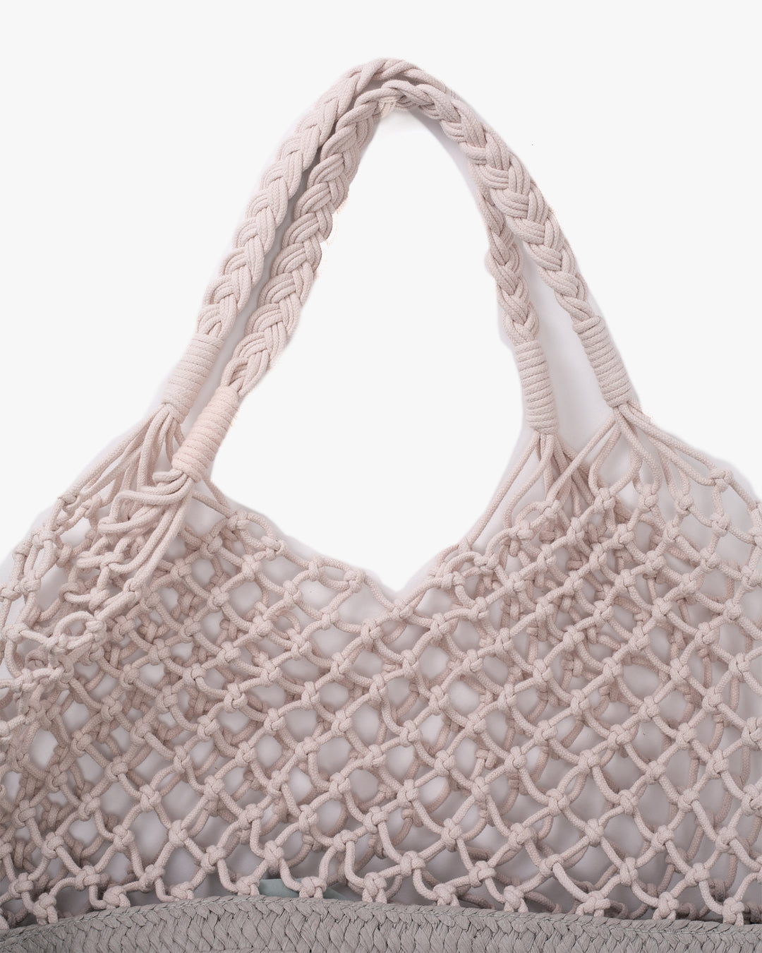 Trellis Tote Bag, Bisque, Gray