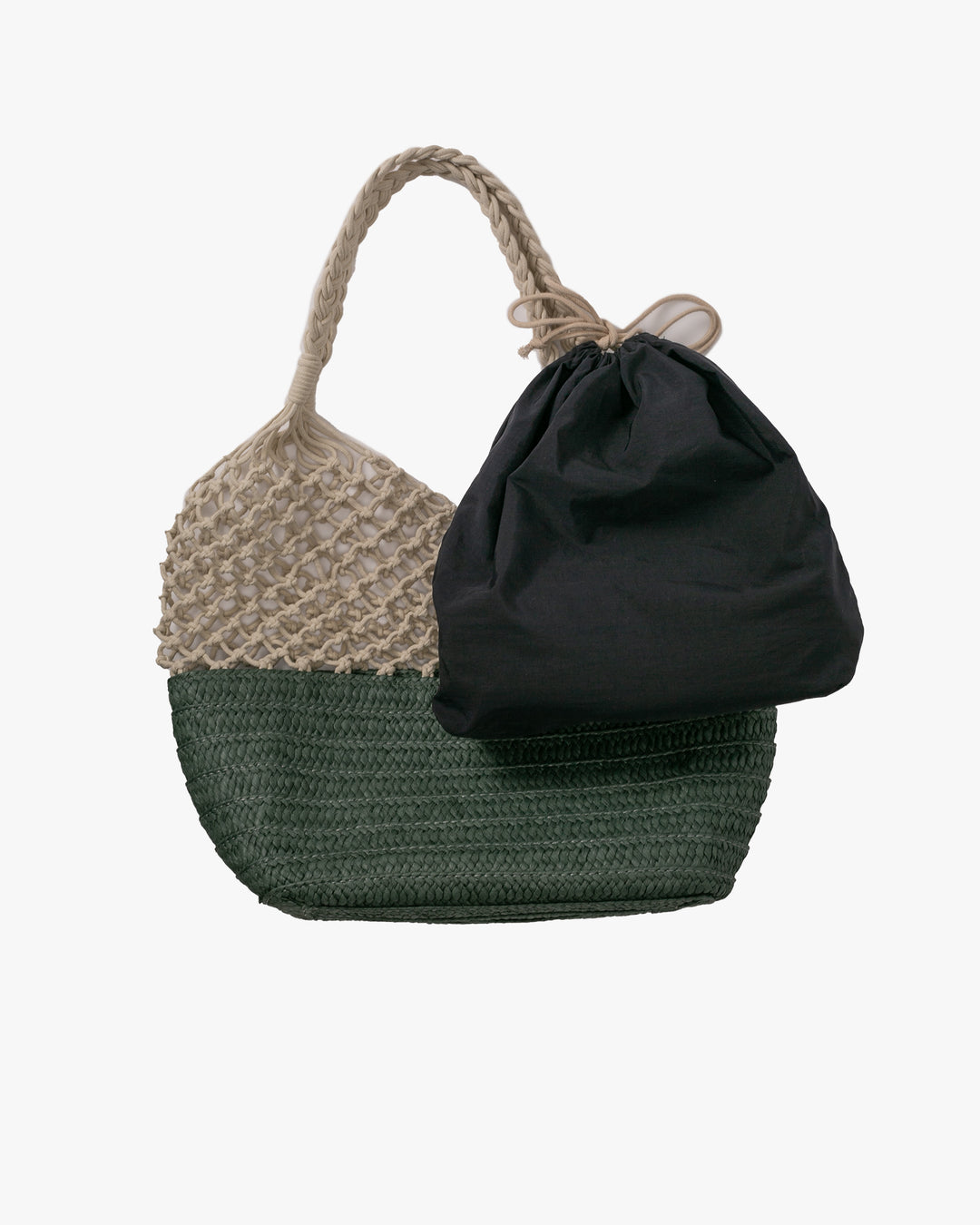Trellis Tote Bag, Bisque, Green