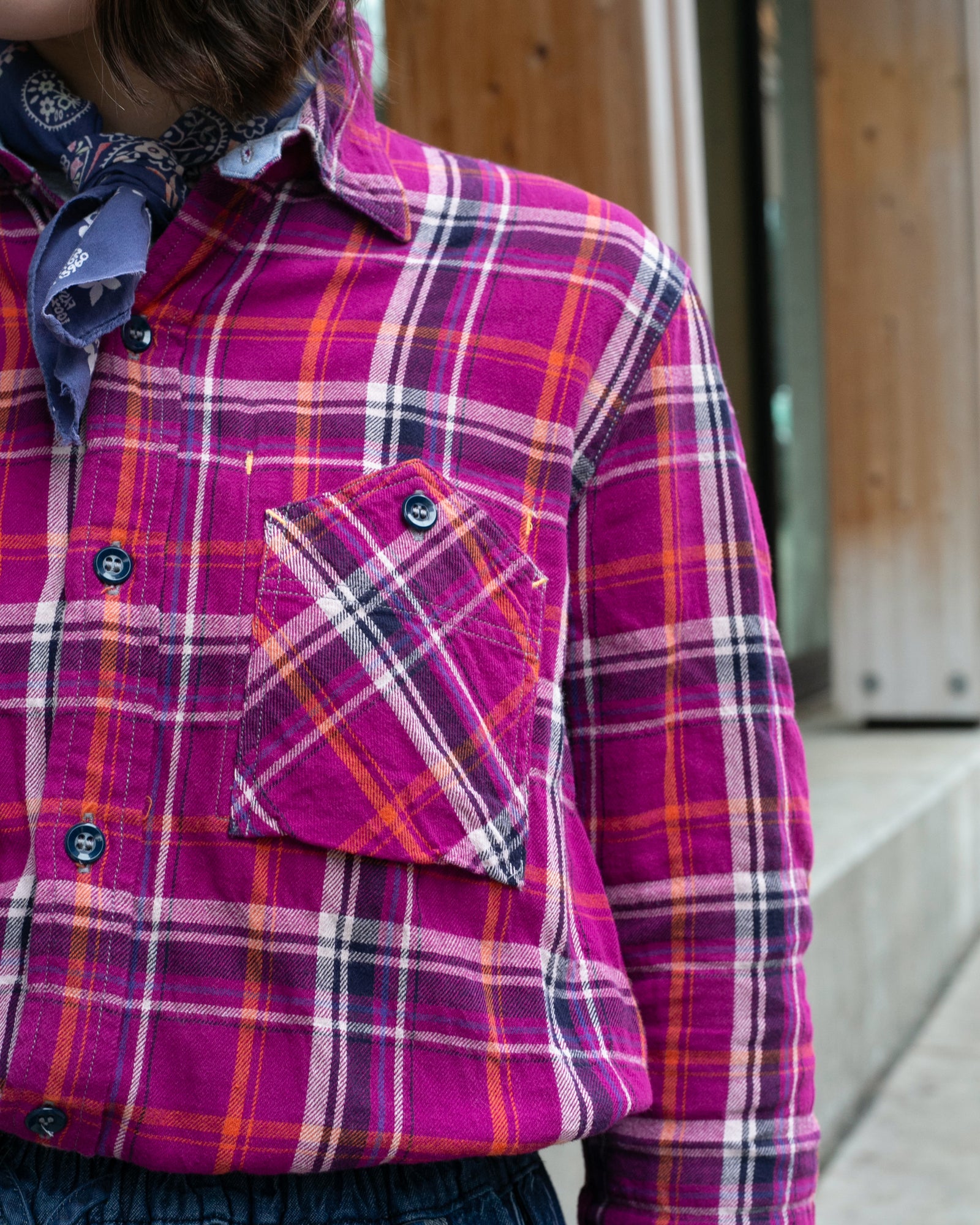 Japanese Repro Shirt, M, Gaijin Made, Magenta Plaid